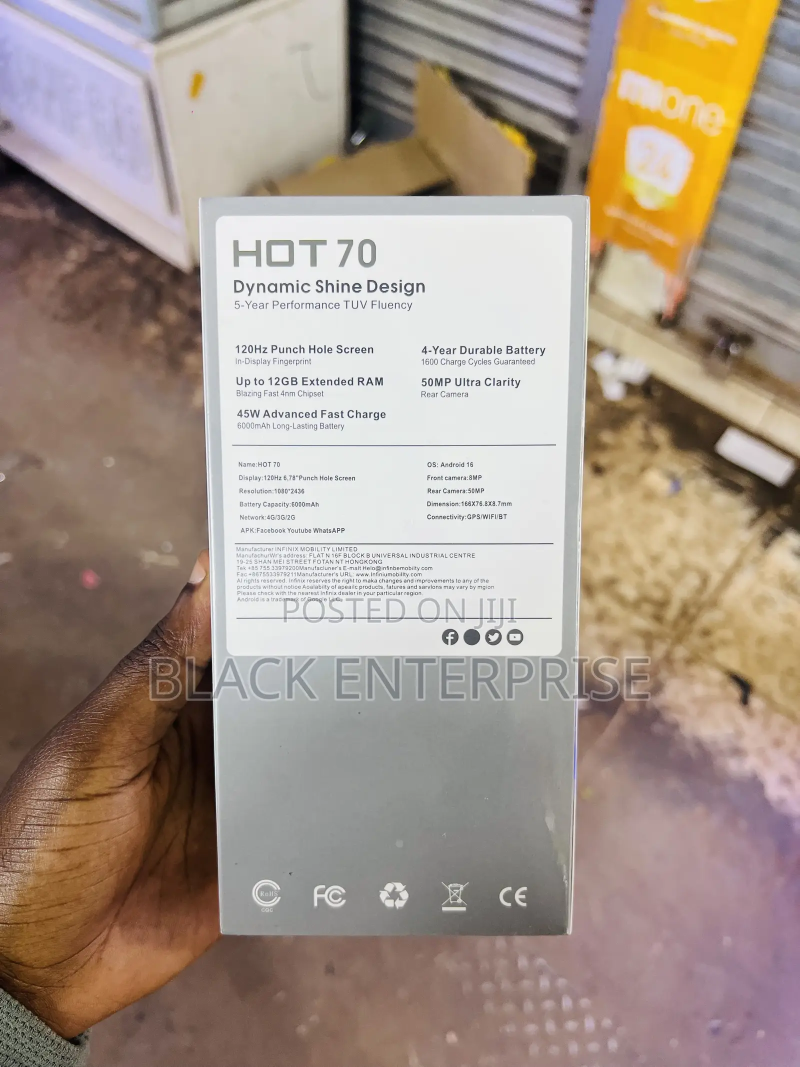New Infinix Hot 70 256 GB Black