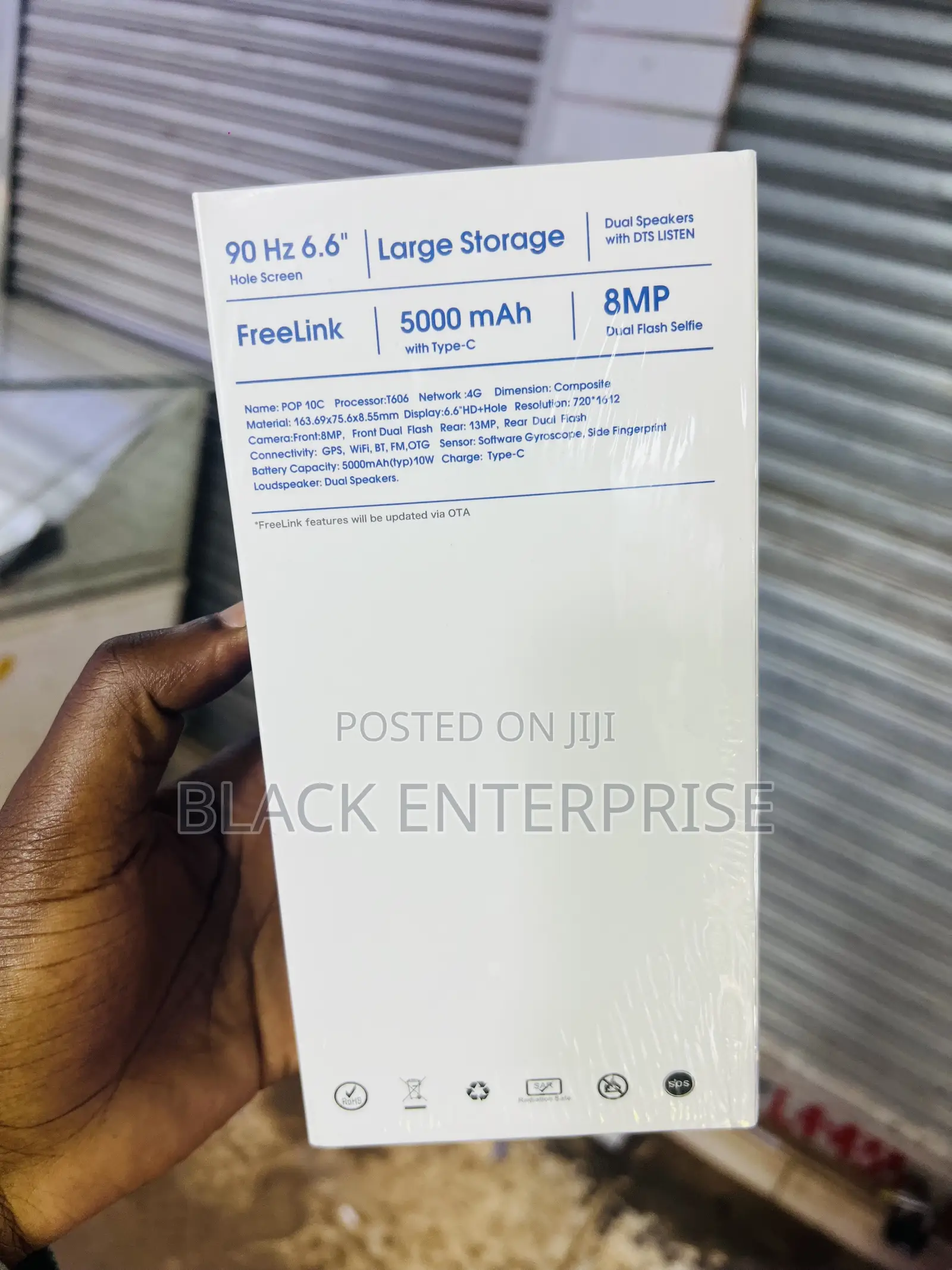New Tecno Pop 10C 128 GB Black