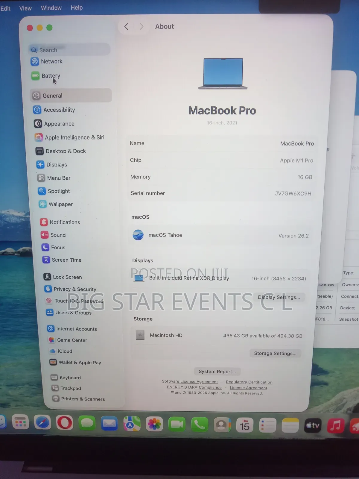 Laptop Apple MacBook Pro 2021 M1 16GB Intel Core i5 SSD 512GB