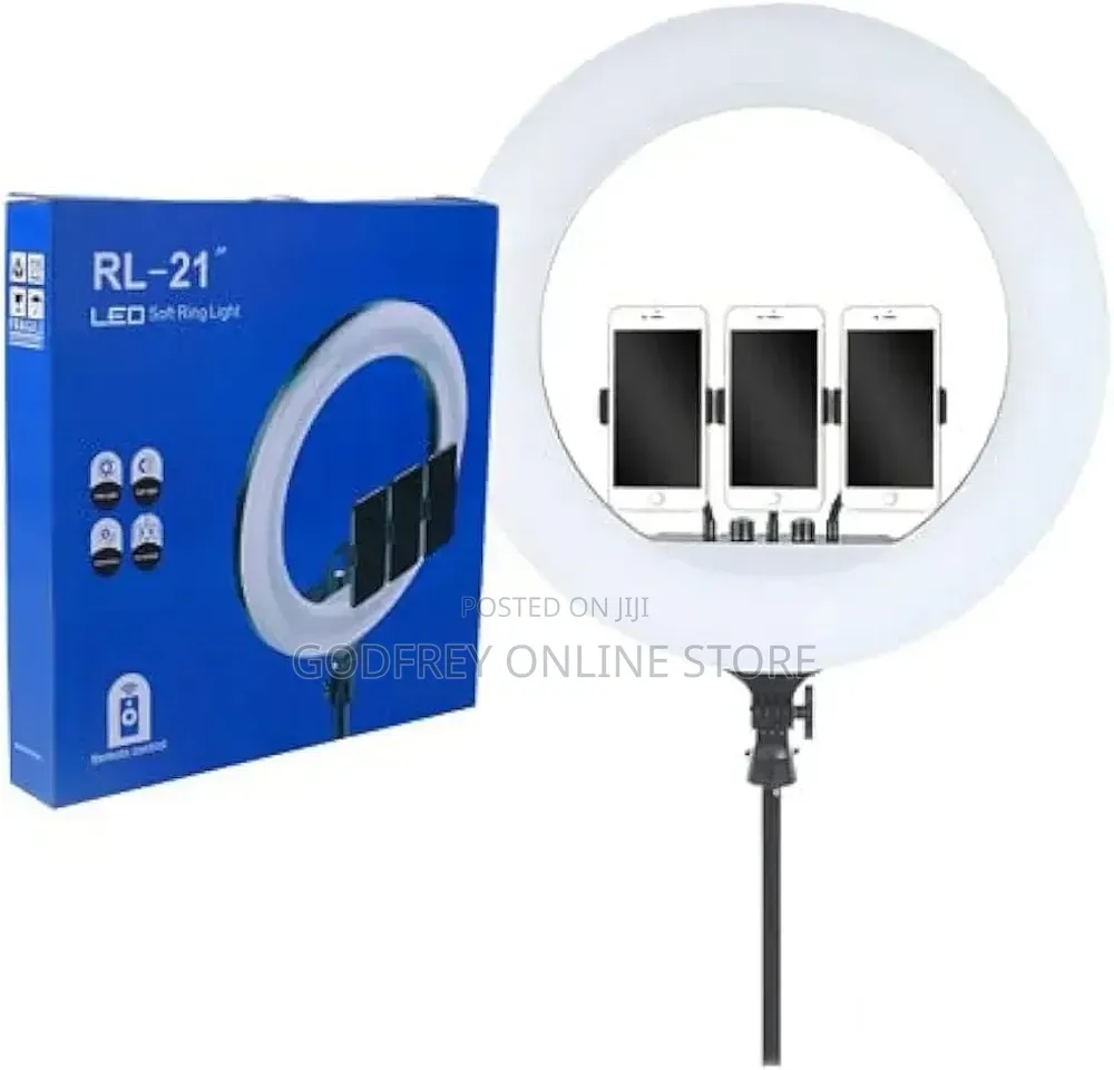 LED Ring Light, 21-Inch, With 3 Phone Holders
