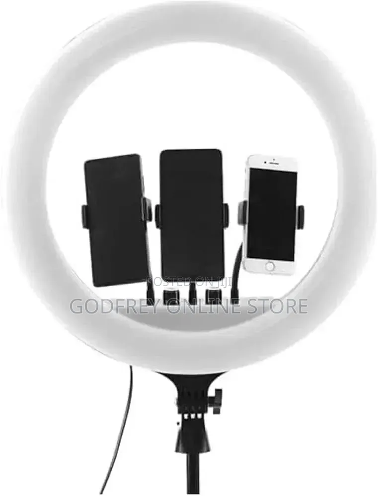 LED Ring Light, 21-Inch, With 3 Phone Holders