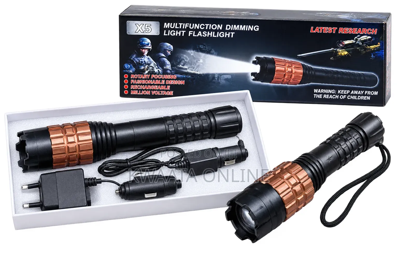 X5 Multifunction Tactical Torch Rechargeable LED Flashlight