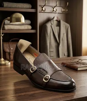 Men’s Super Classic Dark Brown John Foster Double Monkstrap Shoes