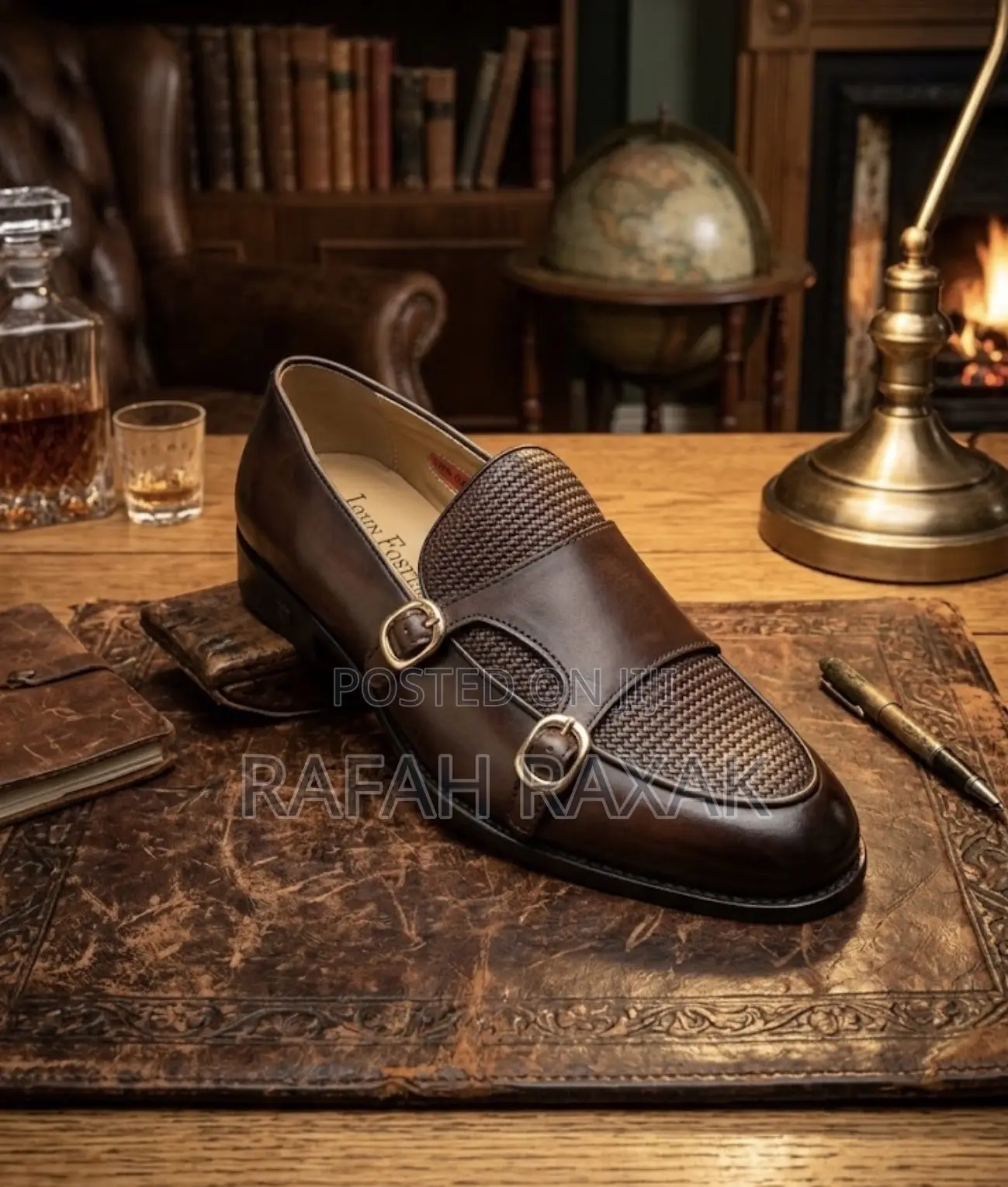 Men’s Super Classic Dark Brown John Foster Double Monkstrap Shoes