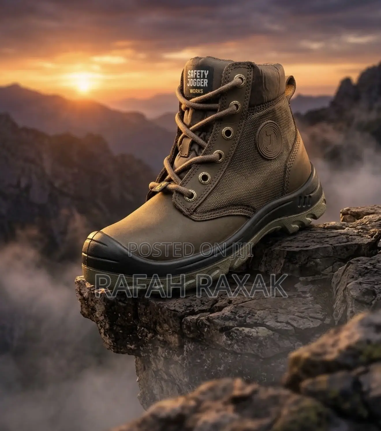 Men’s Classic Dark Brown Safety Jogger Hard Work Safety Shoes