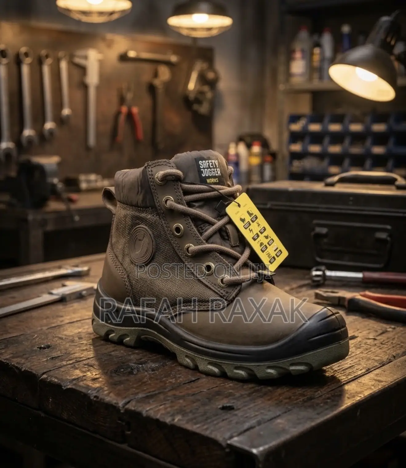 Men’s Classic Dark Brown Safety Jogger Hard Work Safety Shoes