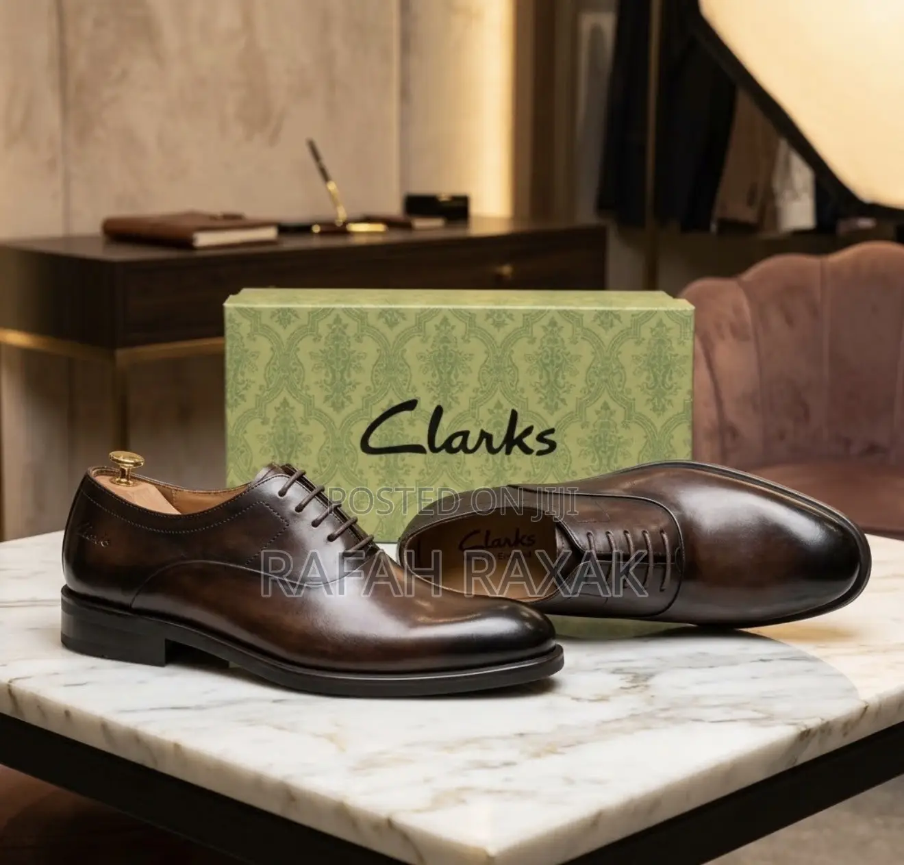 Men’s Classic Dark Brown Clarks Formal Leather Shoes