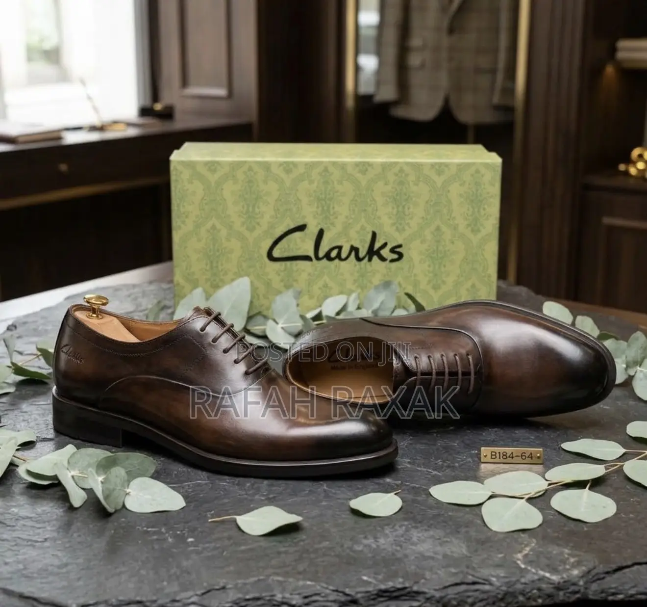 Men’s Classic Dark Brown Clarks Formal Leather Shoes