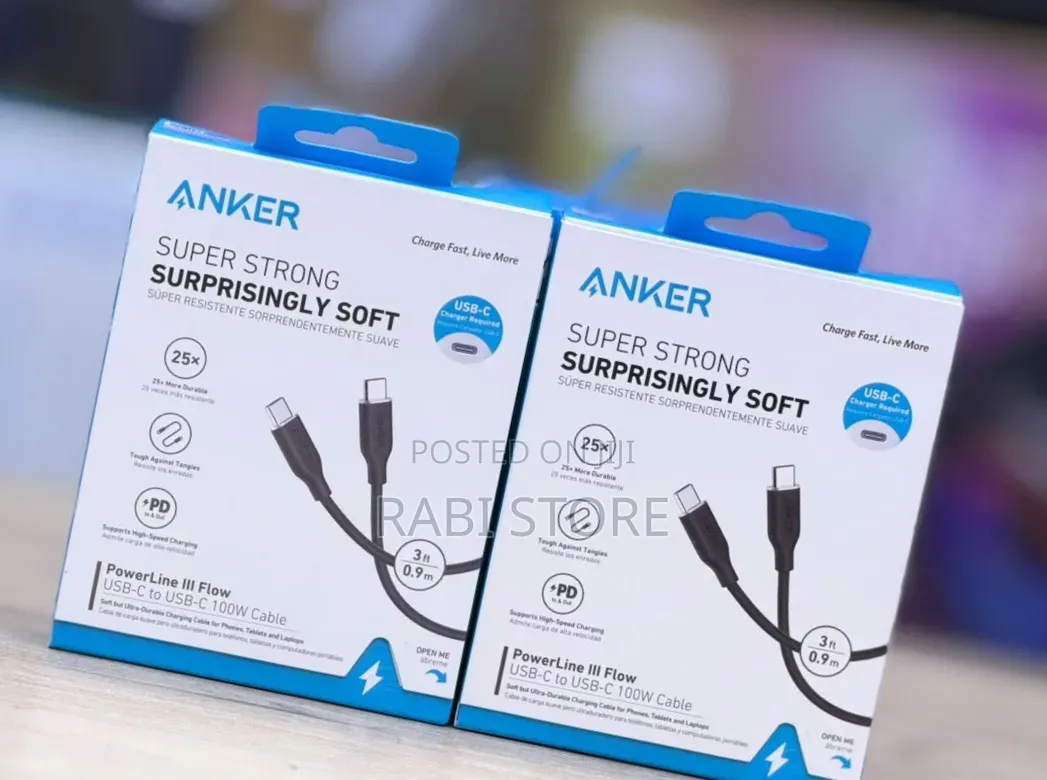 Anker PowerLine III Flow, 100W USB C to USB C Cable 3ft/1m Type C