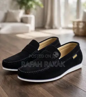Men’s Classic Black/White Suede Timberland Casual Moccasin Loafers