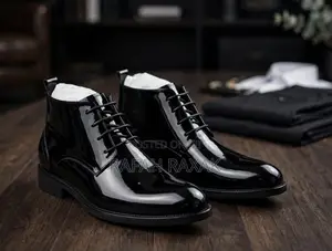 Men’s Super Classic Black Patent Clarks Shinny Ankle Boots