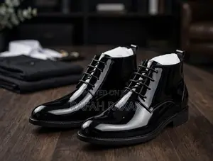 Men’s Super Classic Black Patent Clarks Shinny Ankle Boots