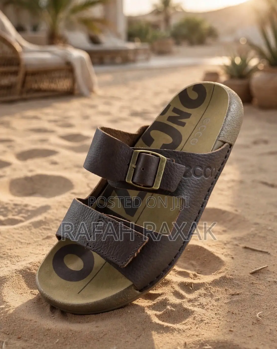 Original Men’s Dark Brown Ecco Double-Strap Leather Sandals