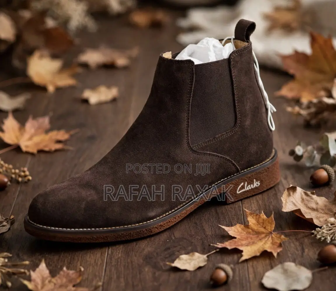 Men’s Classic Dark Brown Suede Clarks Chelsea Boots