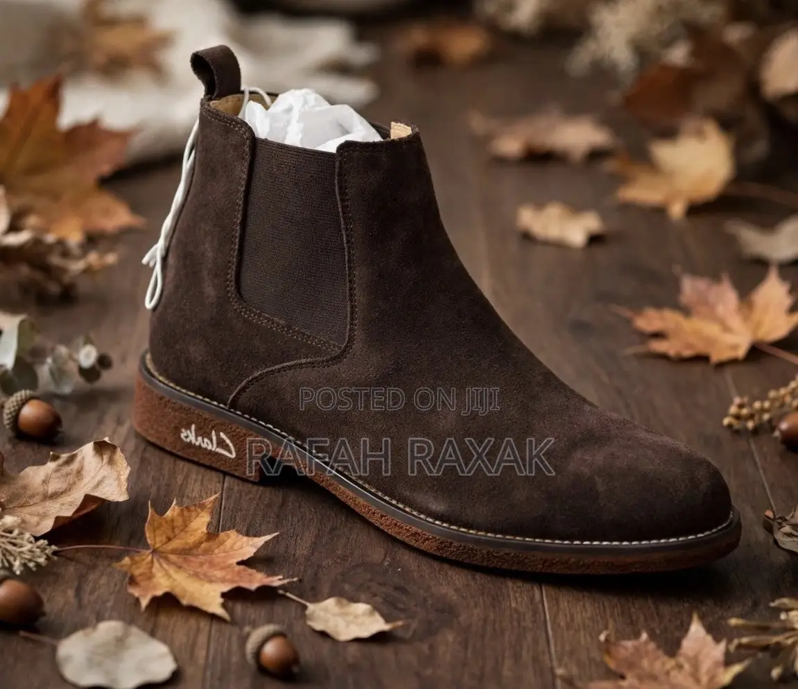 Men’s Classic Dark Brown Suede Clarks Chelsea Boots
