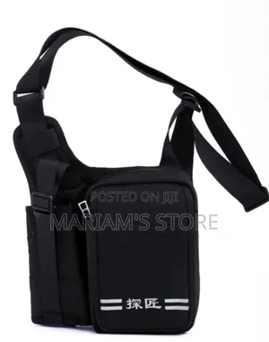 Black Oxford Cloth Single-Shoulder Crossbody