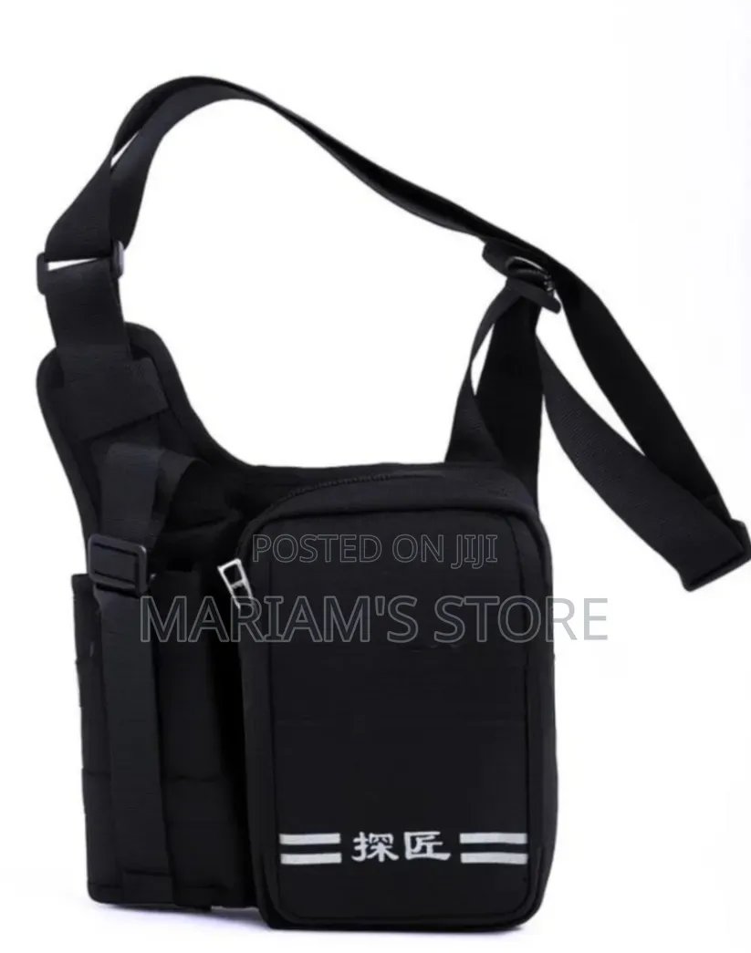 Black Oxford Cloth Single-Shoulder Crossbody