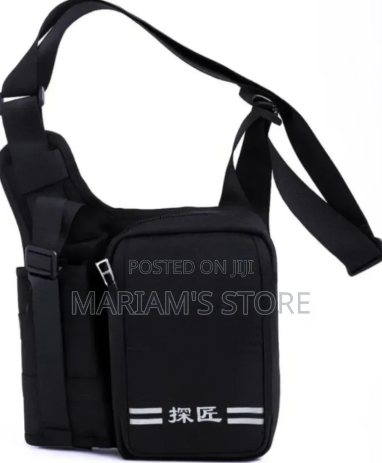 Black Oxford Cloth Single-Shoulder Crossbody