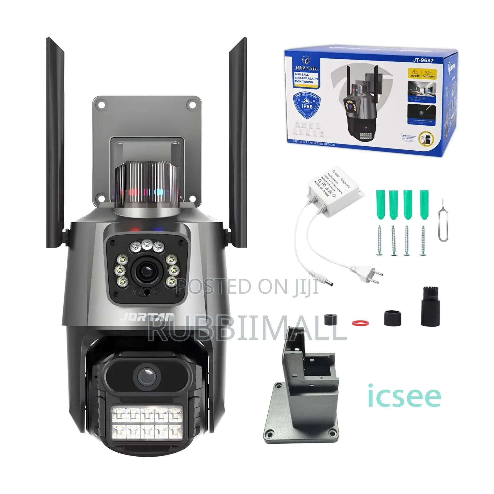 Dual-Lens Outdoor Wi-Fi PTZ Security Camera (Model JT-9687 / 6MP )