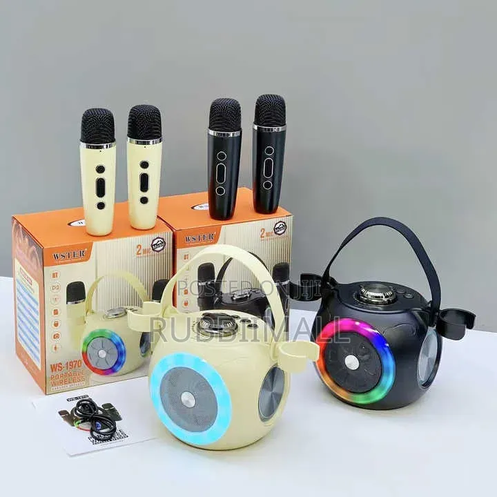 Portable Wireless Karaoke Speaker (2 Wireless Mics) ~ WSTER WS-1970