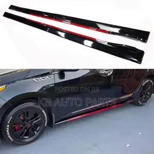 Universal Car Side Skirts Gloss Black & Red