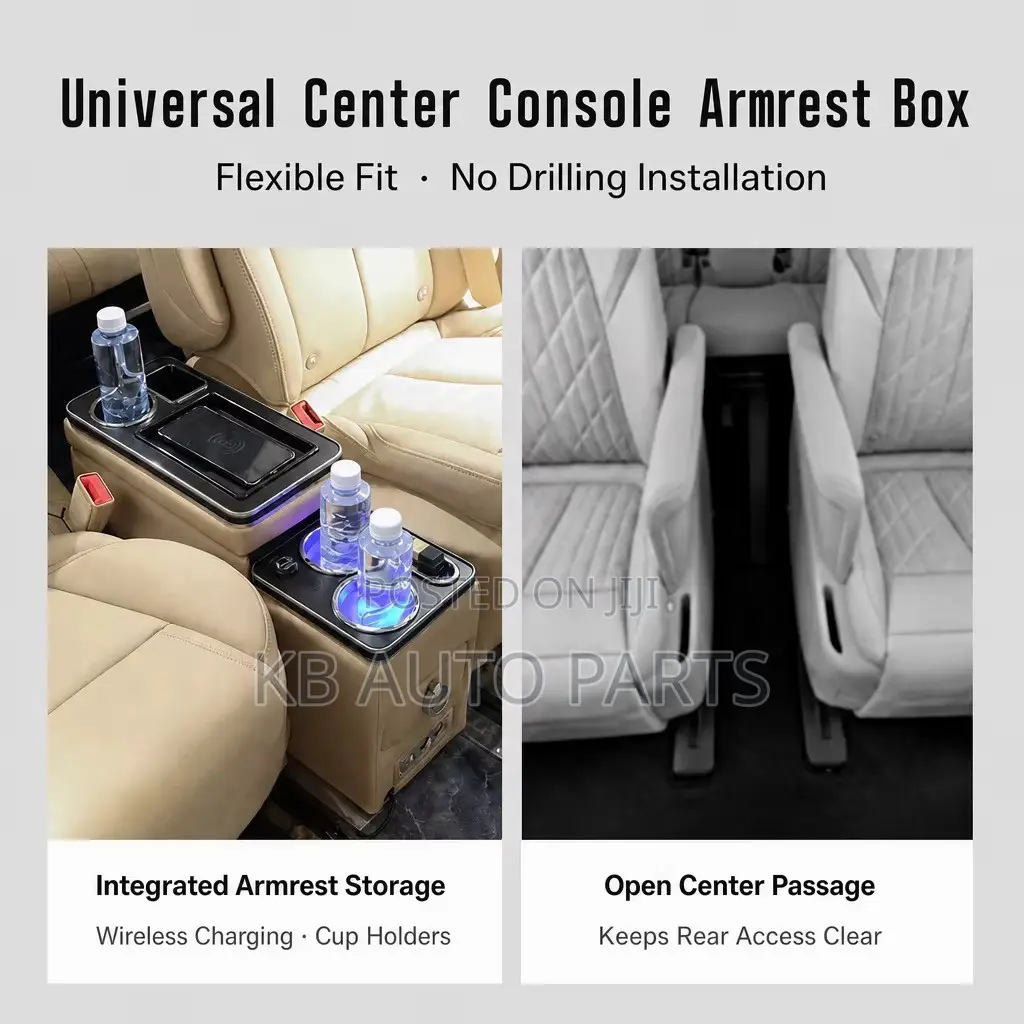 Universal Center Console Armrest Box With Wireless Charging Pad