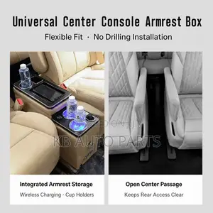 Universal Center Console Armrest Box With Wireless Charging Pad