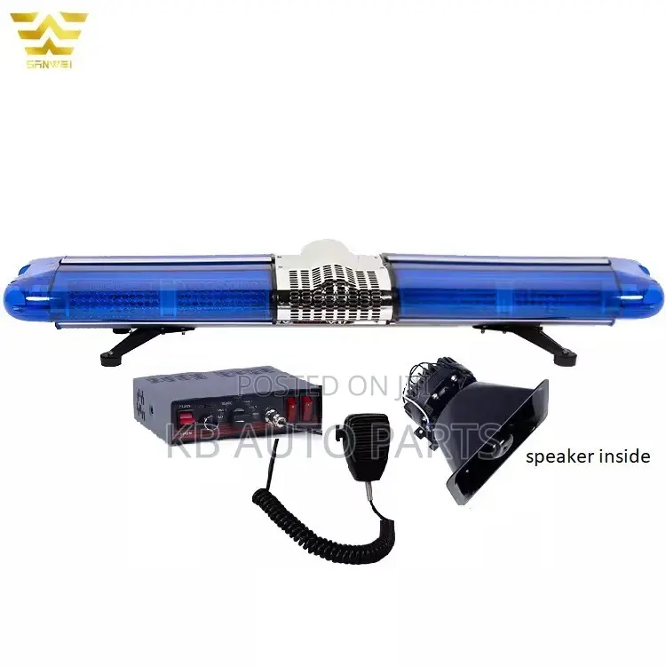 Emergency Signal Lights Blue/Red Flashing Bar With Horn&Siren