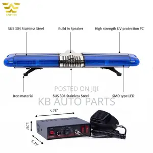 Emergency Signal Lights Blue/Red Flashing Bar With Horn&Siren