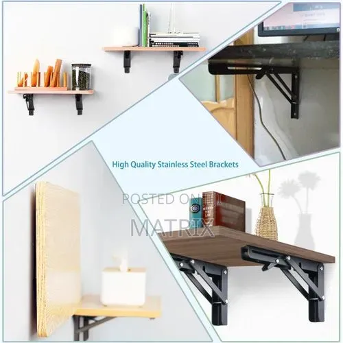Shelf Bracket (2pc) Wall Mounted Folding Bracket Shelves
