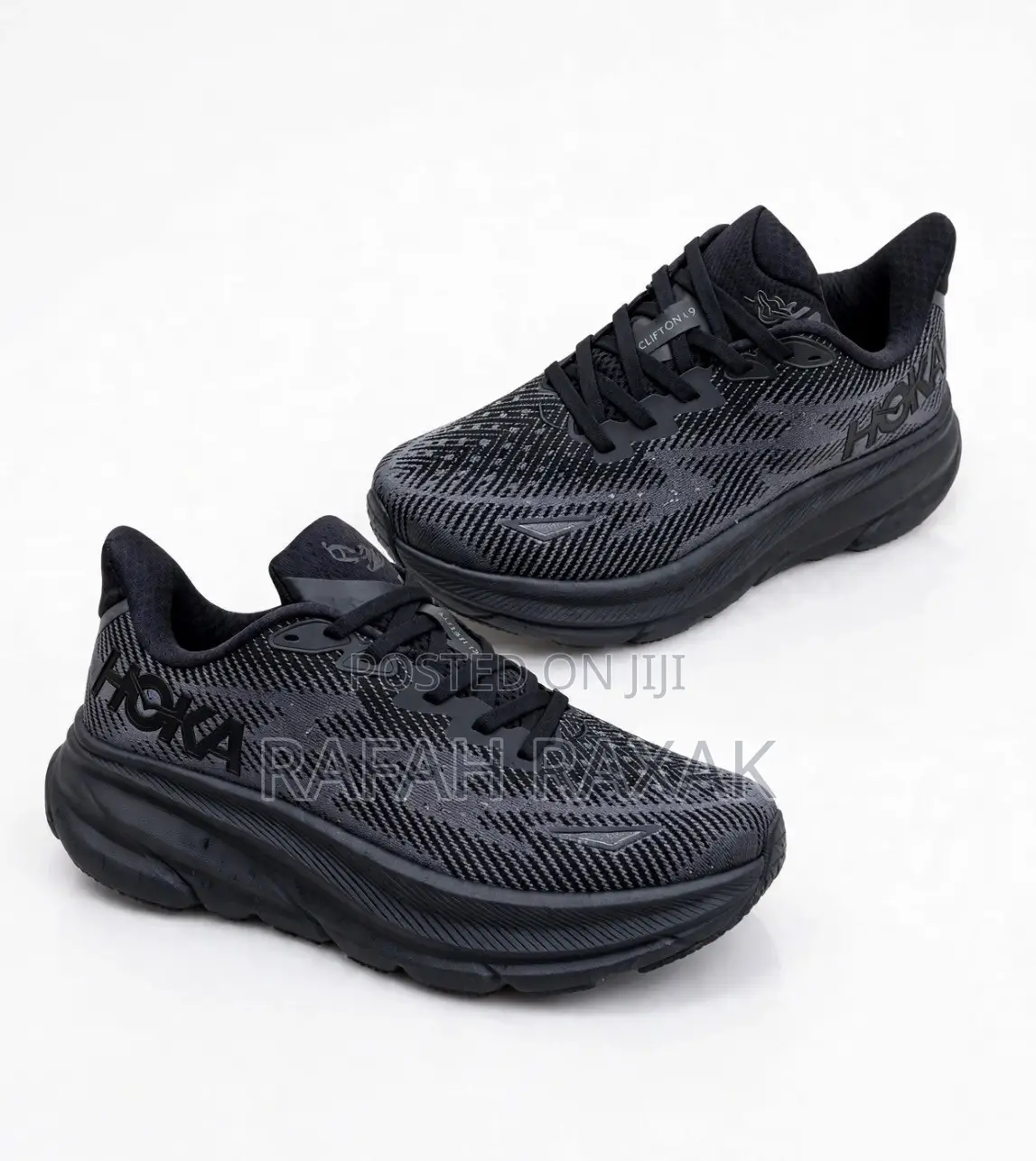Original Triple Black Hoka Clifton 9 Running Sneakers