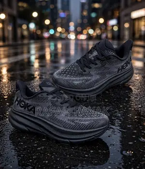 Original Triple Black Hoka Clifton 9 Running Sneakers