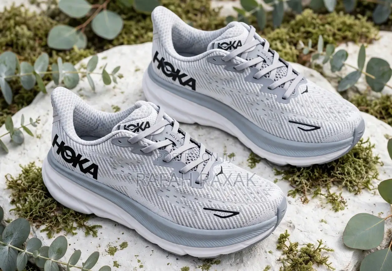Original Grey Hoka One One Clifton 9 Running Sneakers