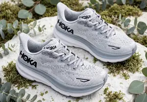 Original Grey Hoka One One Clifton 9 Running Sneakers