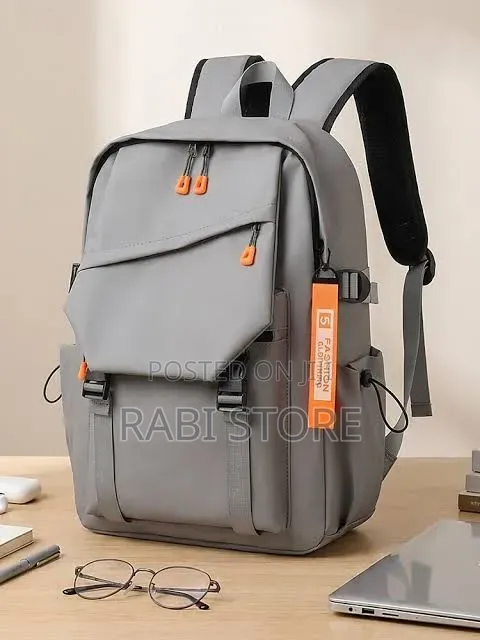 Unisex Student Laptop Backpack, Black & Gray, Water-Resistant