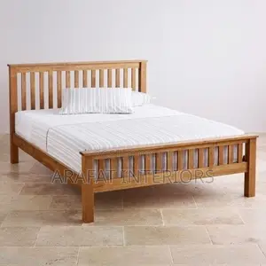 5x6 Slatted Wooden Natural Bed