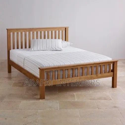5x6 Slatted Wooden Natural Bed