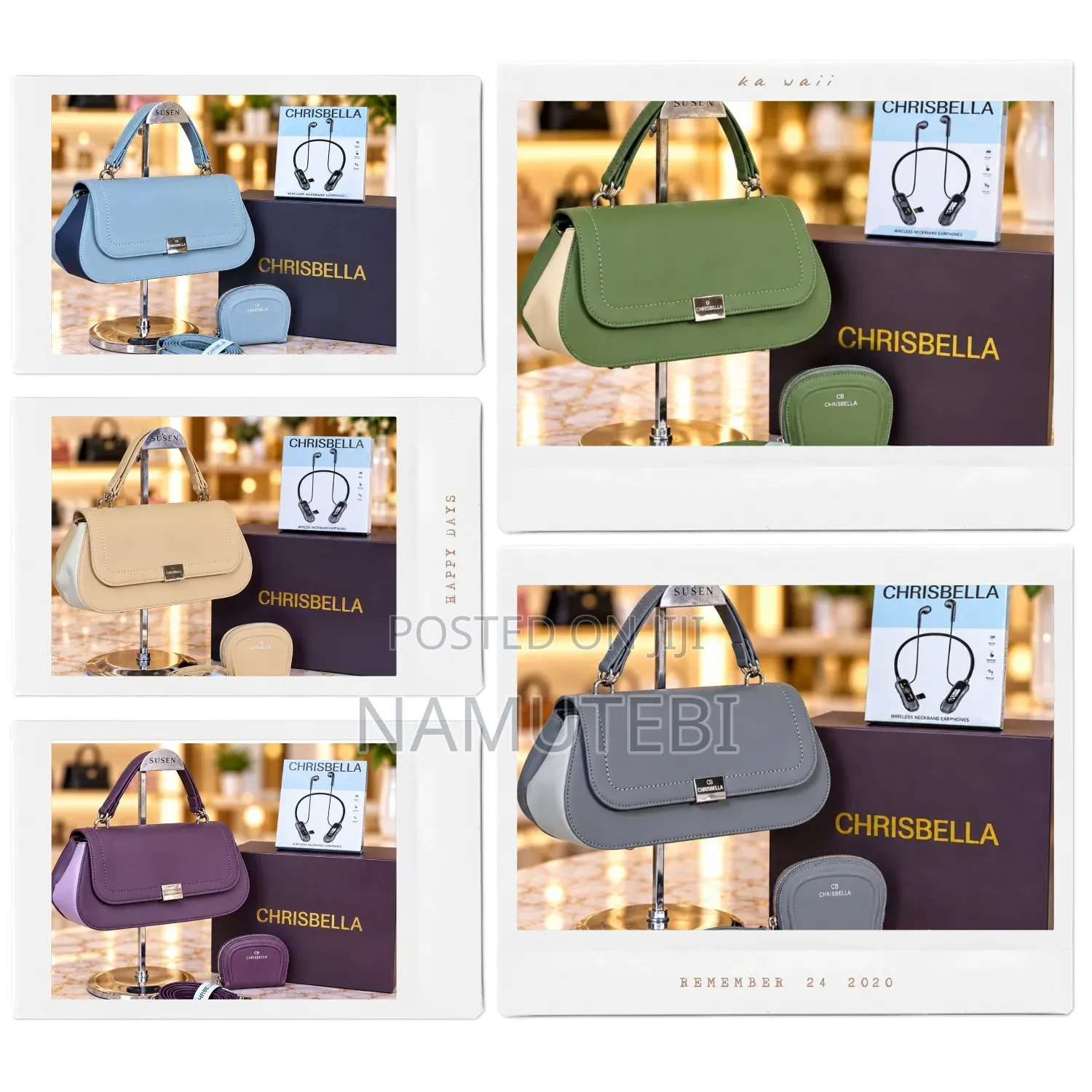 Chris Bella 2pc Handbags Boxed With Earpieces