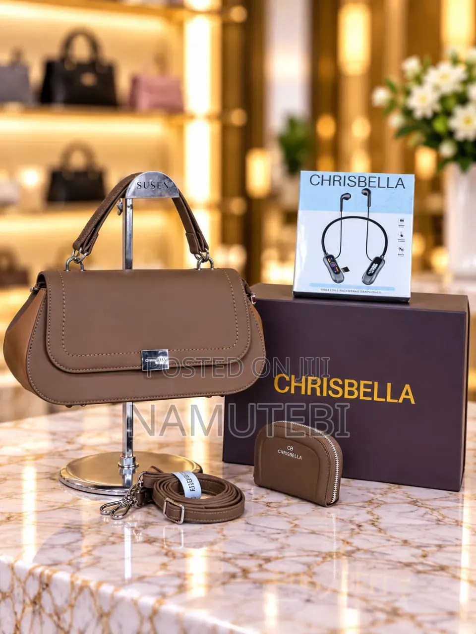 Chris Bella 2pc Handbags Boxed With Earpieces