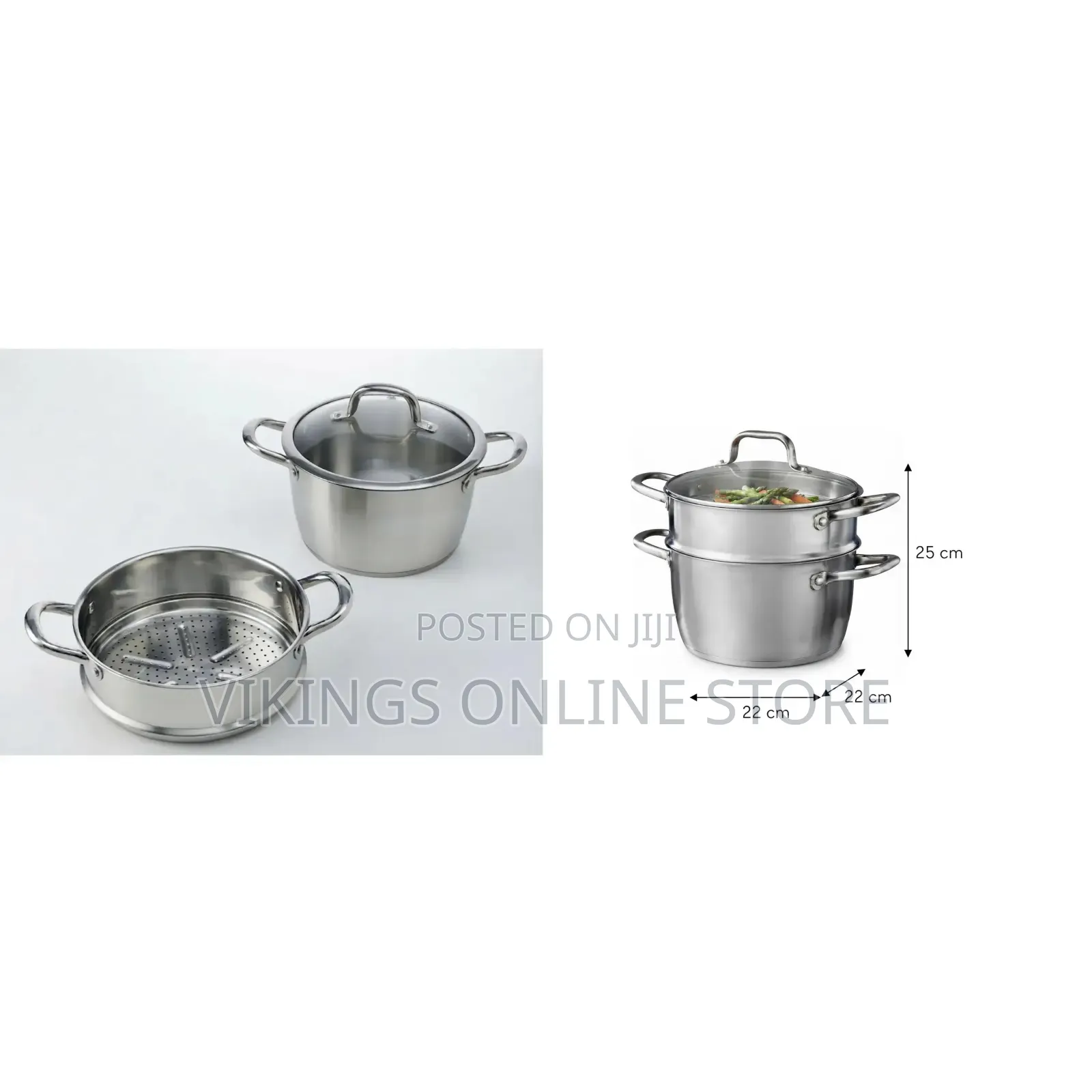 A Stainless Steel Steamer Pot Set