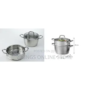 A Stainless Steel Steamer Pot Set