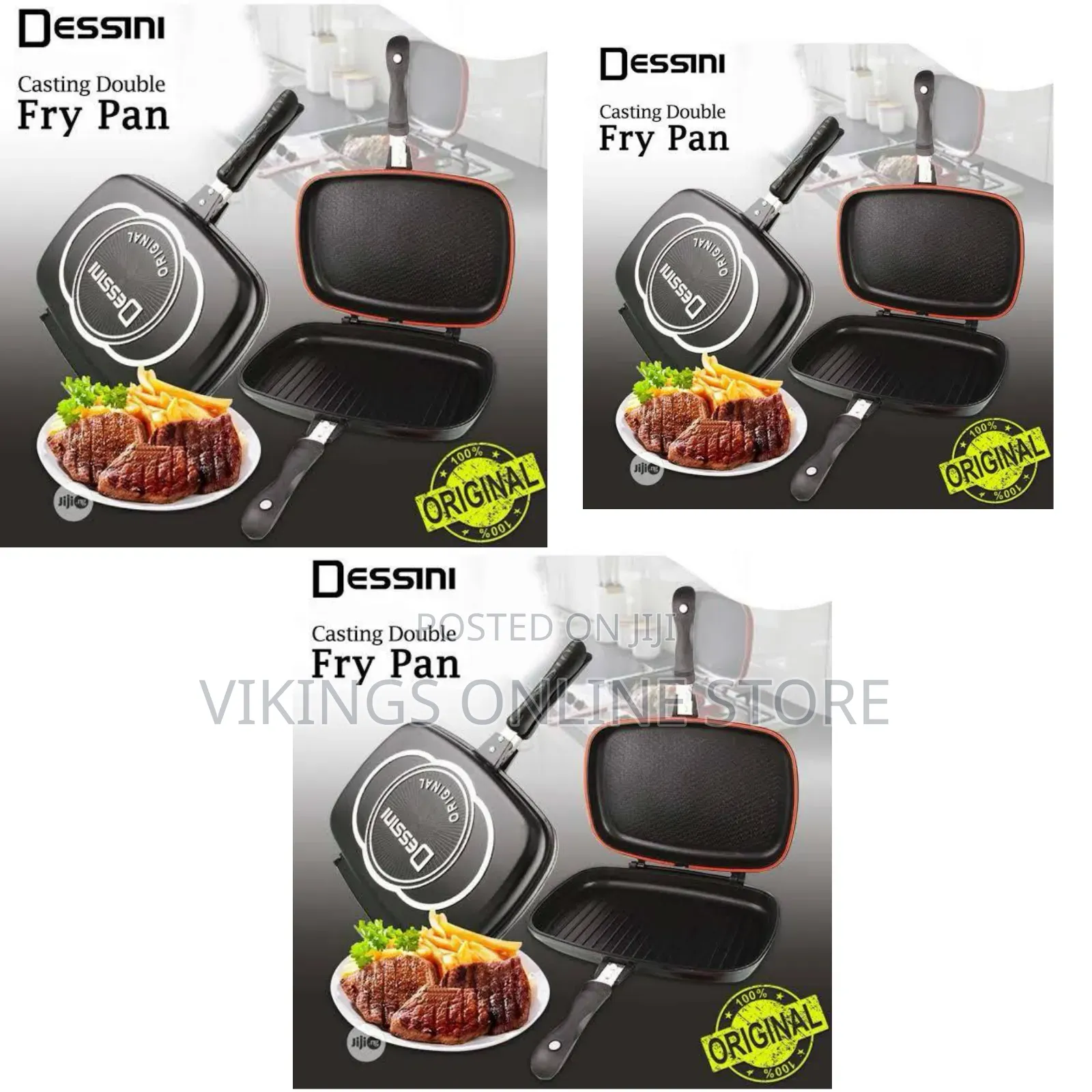 A Dessini Casting Double Fry Pan