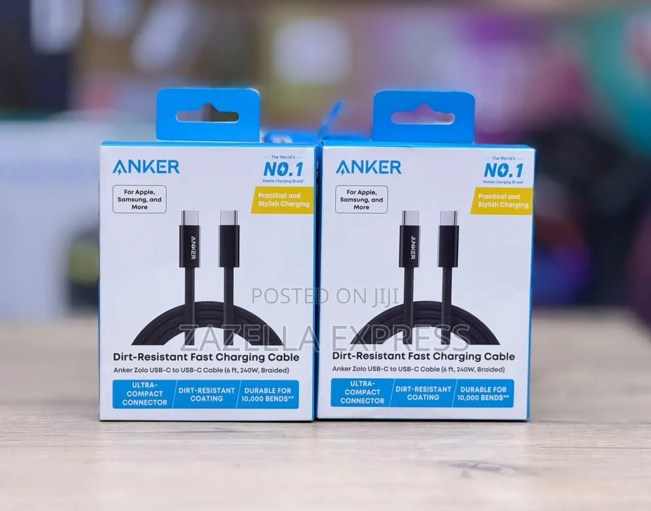 Anker Zolo 240W USB C to USB C Cable 6ft (2m), Fast Charging Cable
