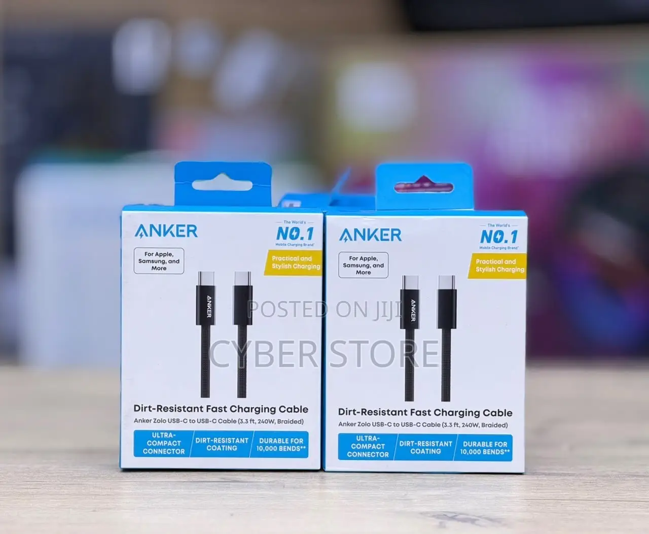 Anker Zolo USB-C to USB-C Fast Charging Cable (3.3 Ft, 240W, Braided)