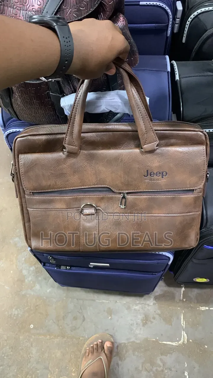 15inch Jeep Buluo Men's Leather Messenger Bag & Business Briefcase