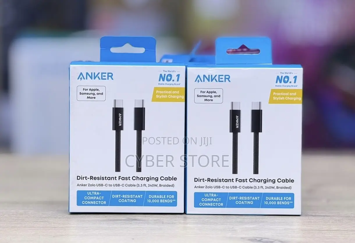 Anker Zolo USB-C to USB-C Fast Charging Cable (3.3 Ft, 240W, Braided)
