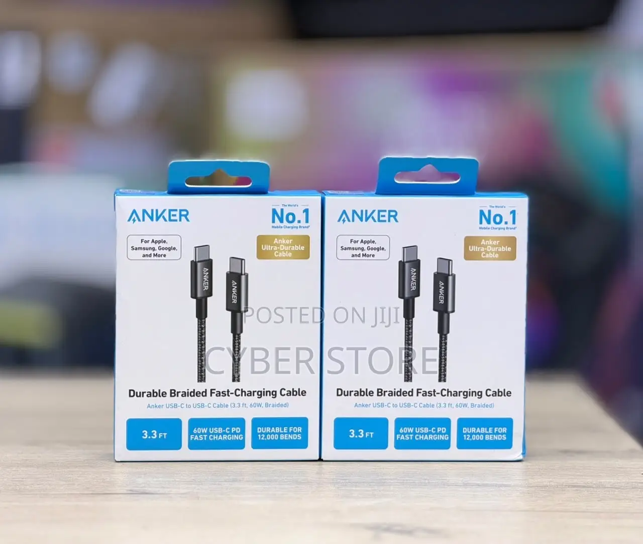 Anker Zolo USB C to USB C Braided Fast Charging Cable, 240W - Black