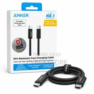 Anker Zolo USB C to USB C Braided Fast Charging Cable, 240W - Black