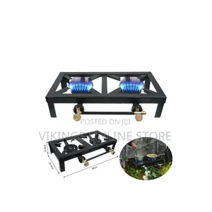 A Heavy-Duty, Portable Cast Iron Double-Burner Gas Stove