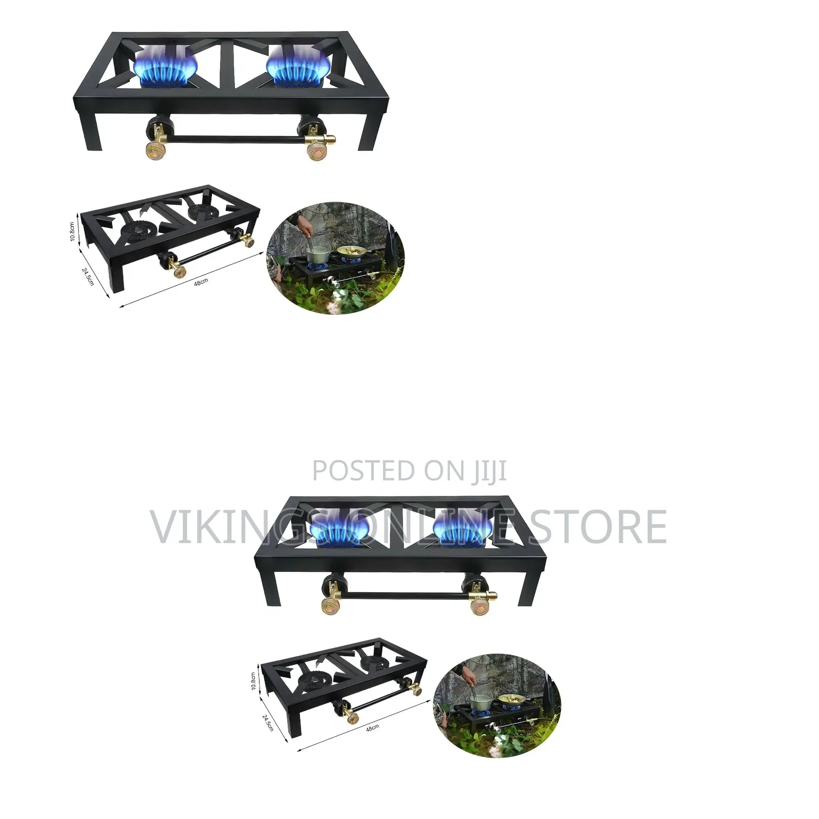 A Heavy-Duty, Portable Cast Iron Double-Burner Gas Stove